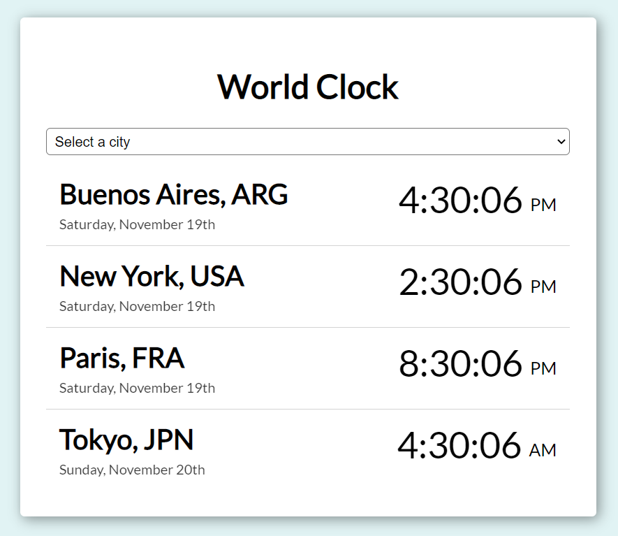 World Clock App preview