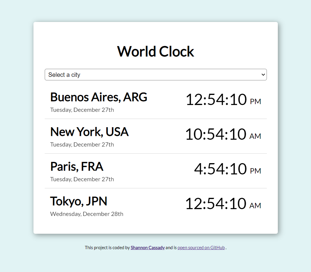 World Clock App preview